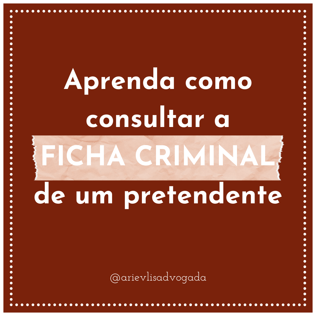 Ficha Criminal, Como Consultar Online pela Internet